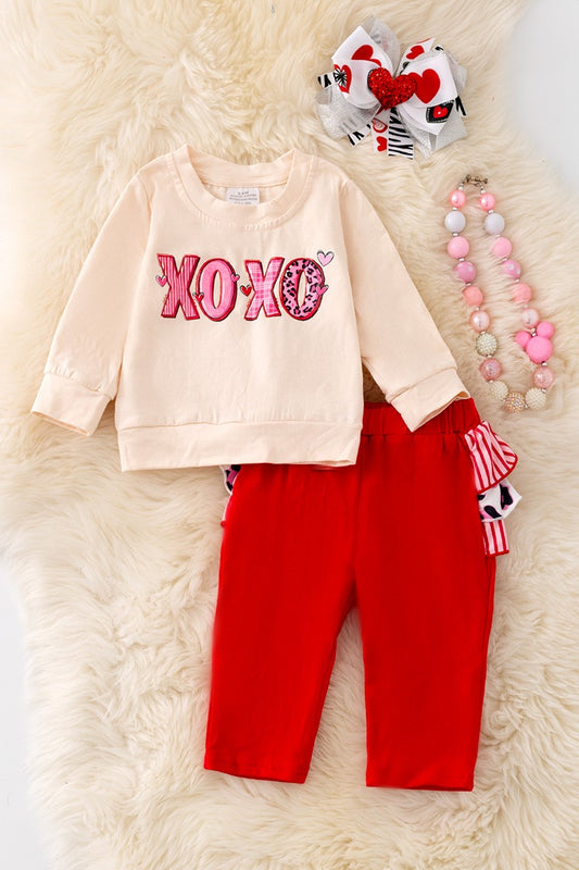 XOXO 2PC Top and Ruffle Leggings Set