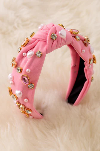 XOXO Rhinestone & Pearl Heart Headband