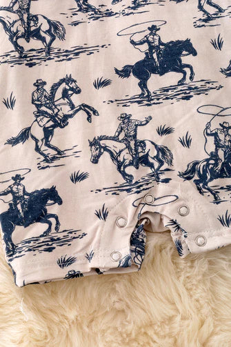 Baby Boy Rodeo Print Romper