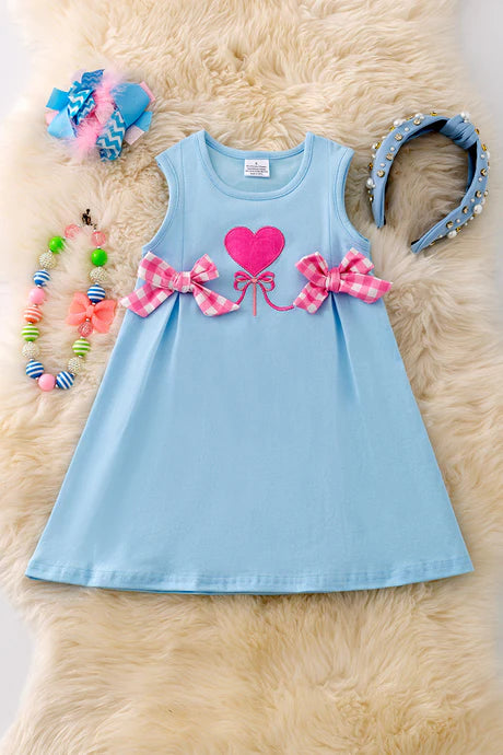 Blue Dress with Heart & Bows