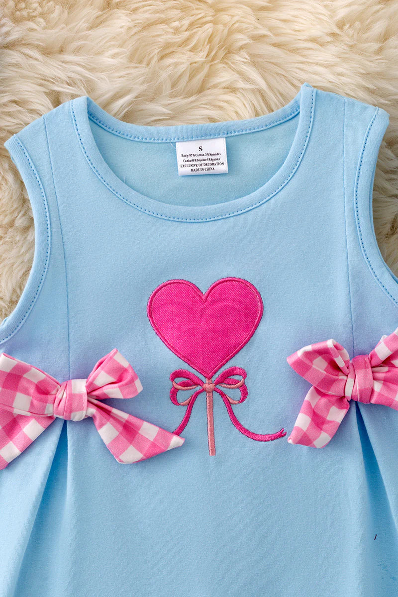 Blue Dress with Heart & Bows