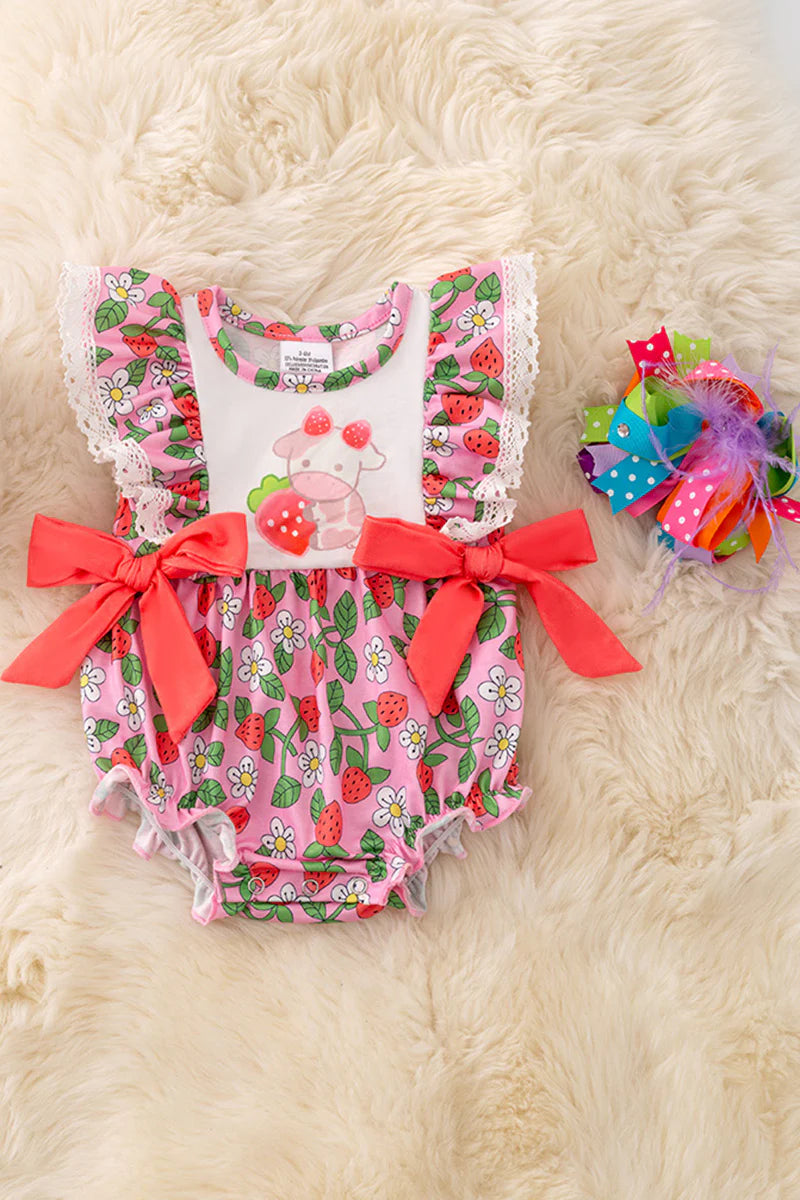 Baby Girl Strawberry Print Romper