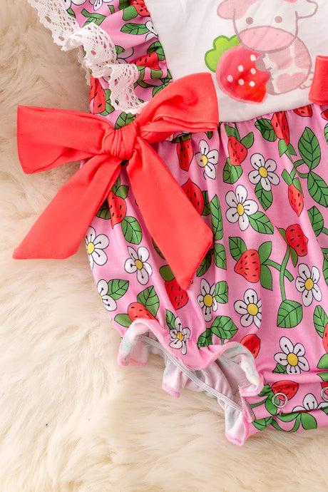 Baby Girl Strawberry Print Romper