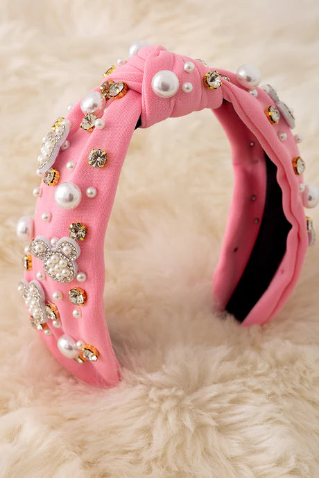 *Mouse* Beaded Pearl and Rhinestone Headband