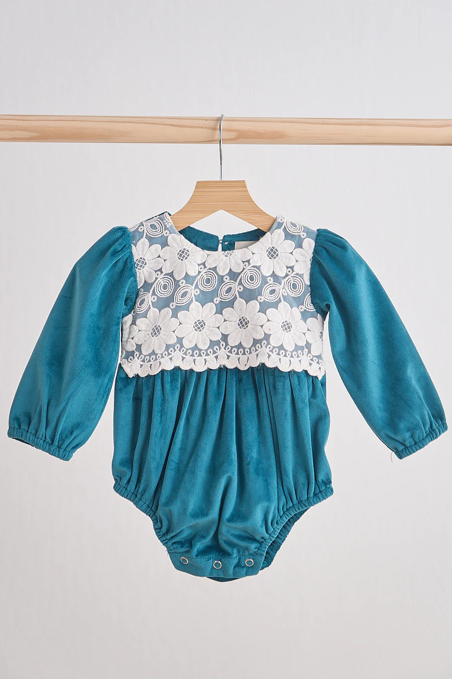 Little Girl's Velvet and Lace Bubble